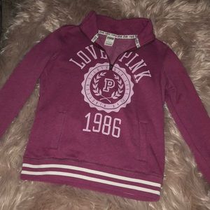 Magenta LOVE PINK half zip sweat shirt